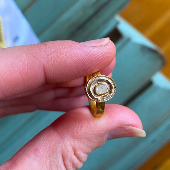 Gold plated Diamond ring - Picture 1 of 5